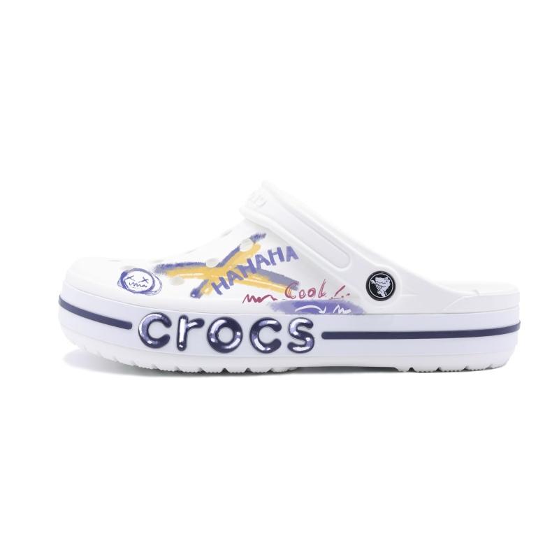 

Crocs Bayaband Clog graffiti versatile and comfortable trend hole shoes for men and women white 39-40 белый