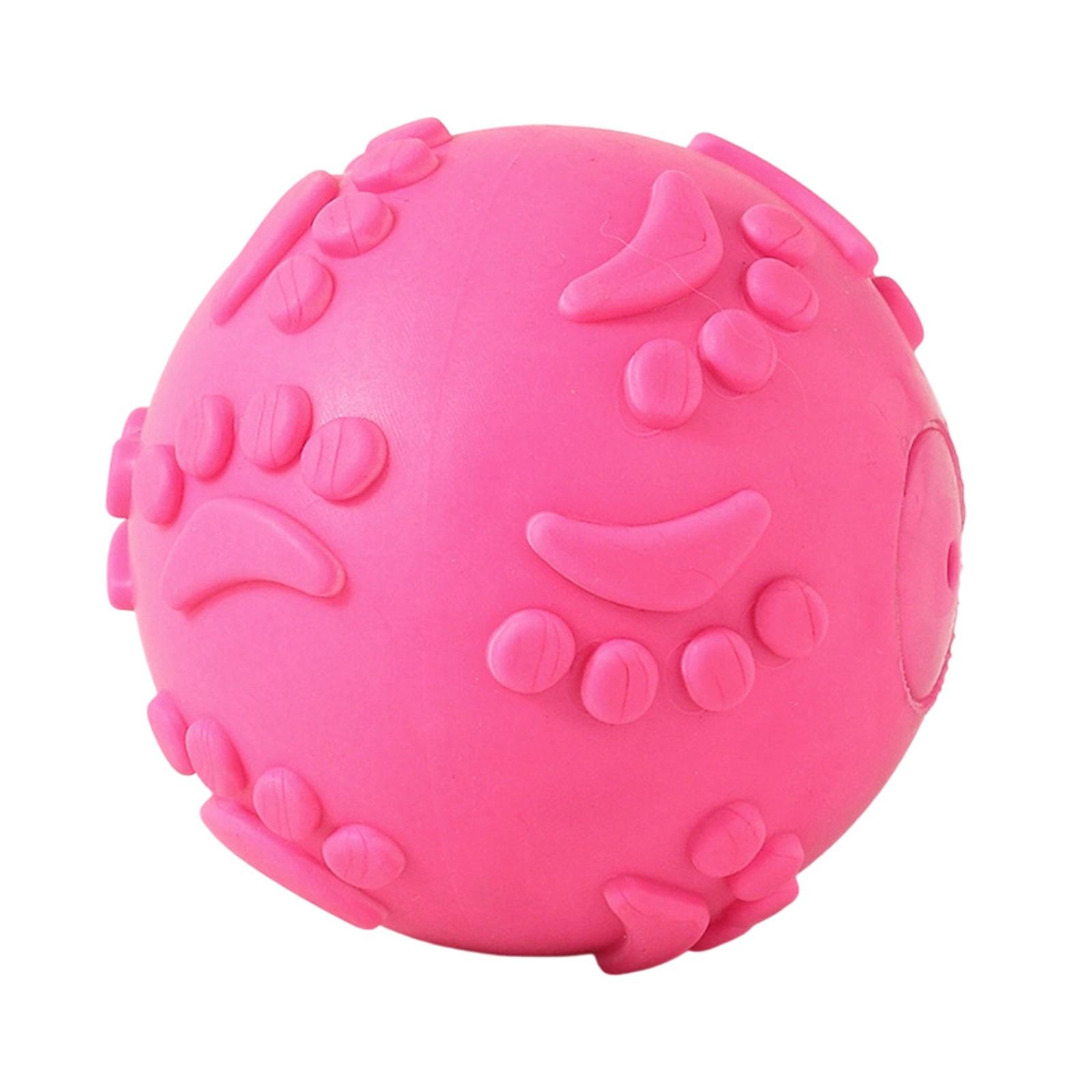 

Pet Toy Pawprint Toy Ball, Chewable, Teeth-cleansing, Makes Sounds, Dog Toy, Pet Supplies One Size горячий розовый