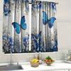 Set Of 2 Butterflies Dancing Gracefully Printed Curtains Pole Bag Home Decoration Room Made Polyester