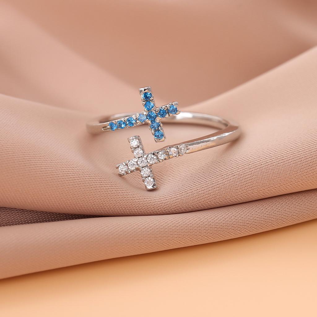Adjustable Cross Rings for Women Inspiration Christian Ring Faith Hope Cross Ring Religious Jewelry
