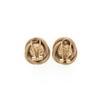Medieval Vintage Vintage Texture Copper Alloy Greenstone Woven Button Earrings High-End Three-Dimensional Silver Needles, Earrings