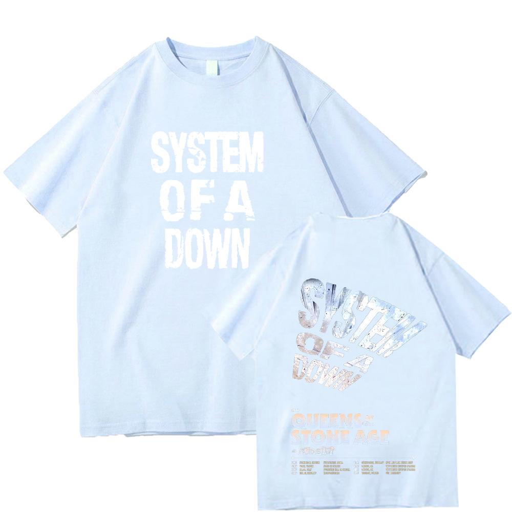 System of A Down Tour 2026 Trička Vintage Pánská Dámská Bavlna Kvalitní Trička s Krátkým Rukávem Rocková Hudební Skupina Oblečení High Street