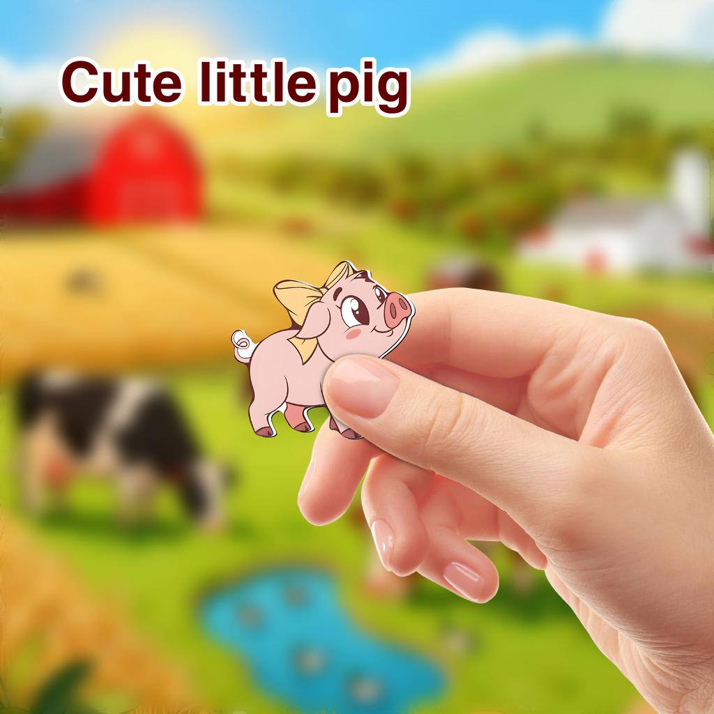 10 Farm Animal Magnetic Stickers, Farm Element Magnetic Stickers, Suitable for Kitchens, Offices, Classrooms, Refrigerators