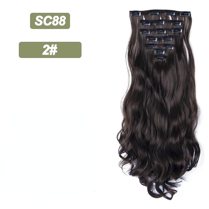 MISSQUEEN Long Wavy Ombre Hair Extensions 16 Hairpins Clipped In The Hair Extensions To Synthesize A Heat Resistant Thick Wig