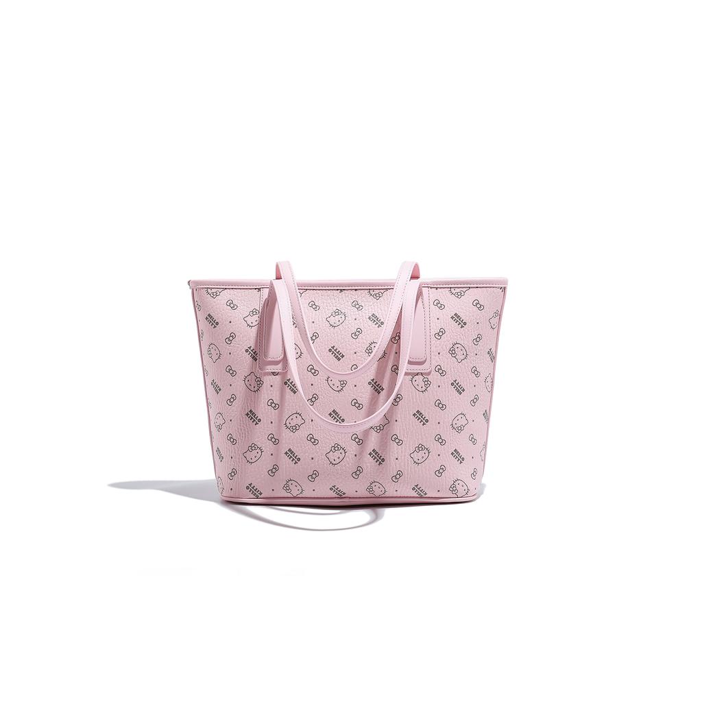 Nová PU taška Sanrio Hello Kitty, nákupní taška, taška přes rameno, běžná dámská, růžová/barva mléčného čaje/hnědá SHHF41495-1