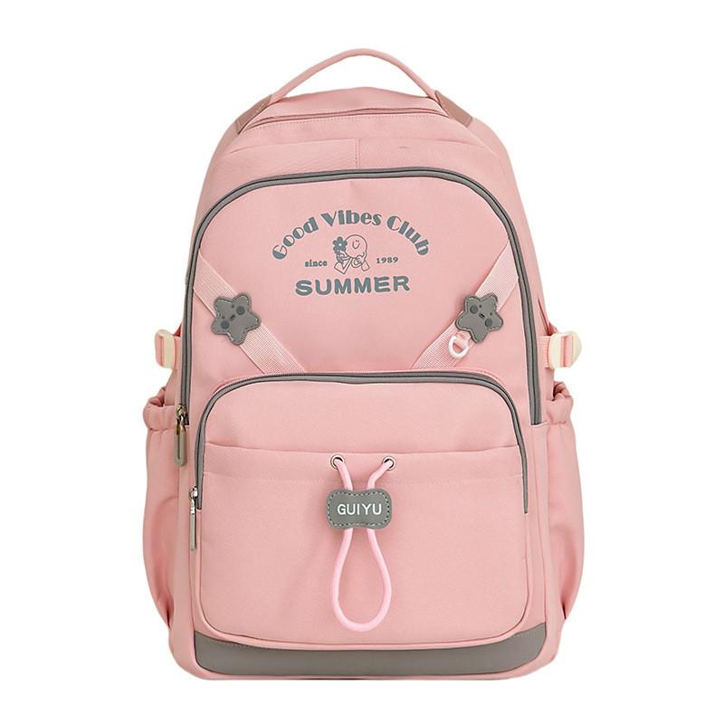 Letter Pattern College Fashion Backpack With Padded Straps For School And Travel