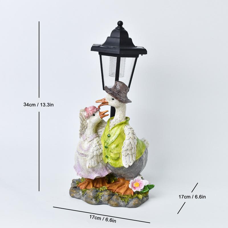 JYL TS/072,Resin Garden Gnome Solar Outdoor Light Figurine Statue Lamp for Garden Villa Home Decor