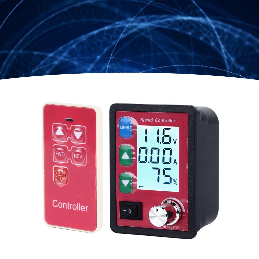 Motor Speed Controller 15A LCD Display Remote Control Motor Driver Speed Regulator with Overload Preservation 6‑55V