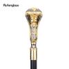 Gyllene svart lyxigt rundbladshandtag Mode käpp för fest Dekorativ promenadkäpp Elegant knopp Crosier knopp 95 cm