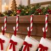 4 Pieces Candy Cane Hanging Hook Flexible Bendable Christmas Stocking Adjustable