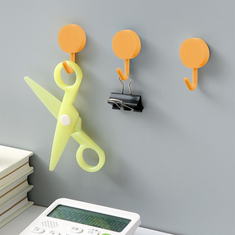 5pcs Hooks Strong Self Adhesive Wall Hanging Hook Kitchen Creative Cute Hooks Traceless Punch-free Door Bathroom Storage Hooks
