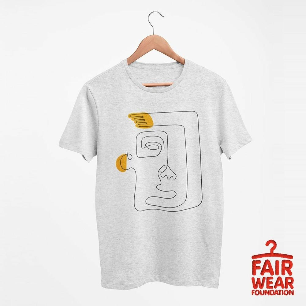 Abstract TShirt Art Face Shirts Top Line Drawing Unique Minimalist Portrait L