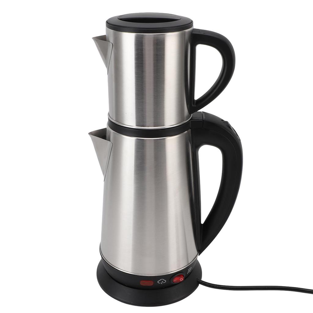 Electric Turkish Kettle Set Double Layer Hot Water Kettle Stainless Steel Coffee Pot Versatile Tea Brewing Tools Tea Kettle