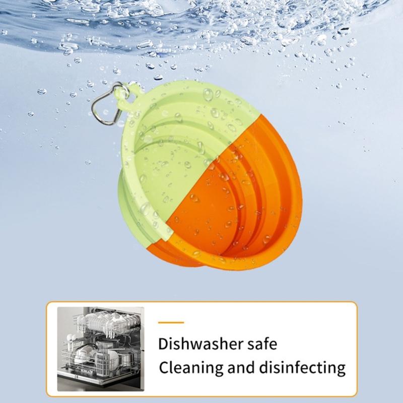 380ml Portable Silicone Dogs Bowl with Clip Perfect Travel Pet Feeding Water Dish for Outdoor Adventures Large Capacity