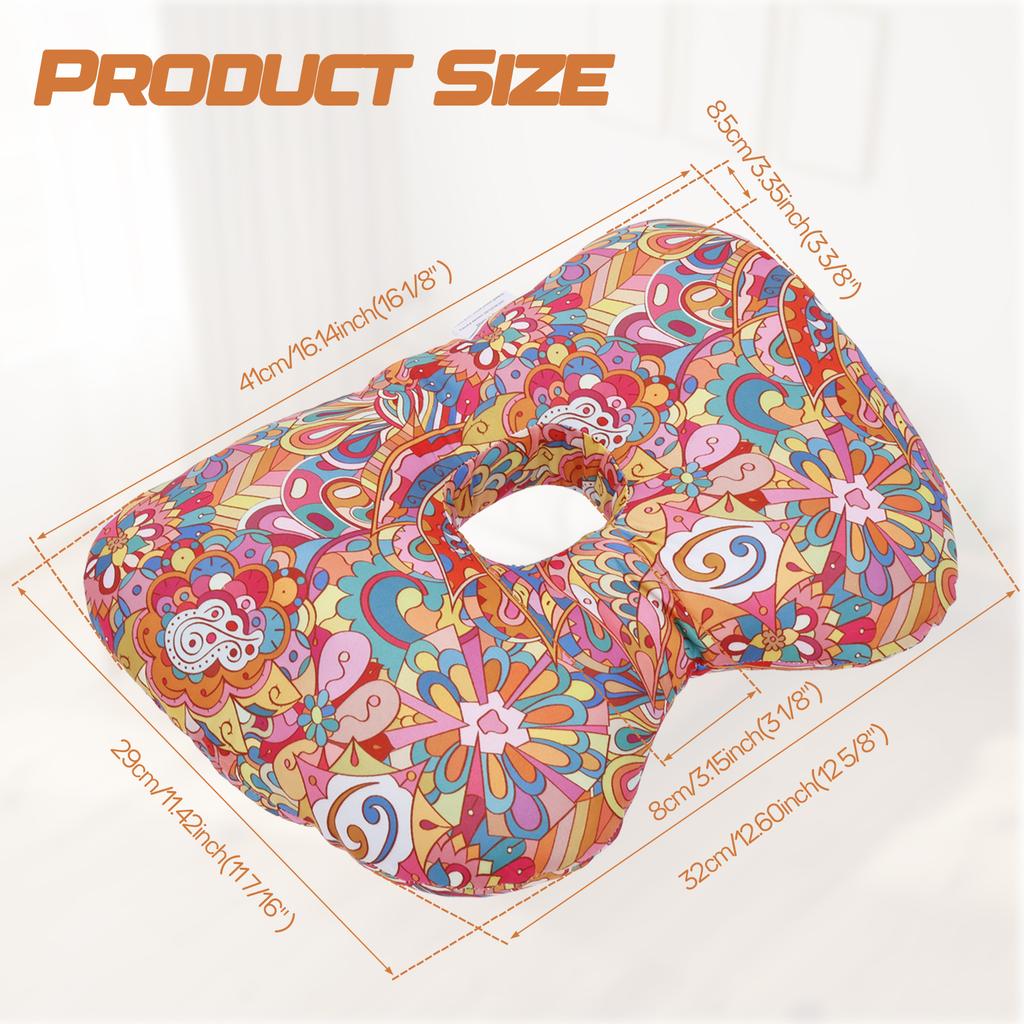Ear Piercing Pillow Colourful Side Sleeping Pillow with an Hole Comfortable Cotton Filling Ear Guard Pillow for Relief Ear Pain