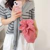 Portable Flower Drawstring Bag Cute Ins Shoulder Bag Literary Plaid Flower Crossbody Bag  Vacation