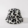 Unisex Bucket Hat Striped Women Men Fishing Fisherman Hat Autumn Winter Faux Fur Wool Outdoor Warm Panama Cap