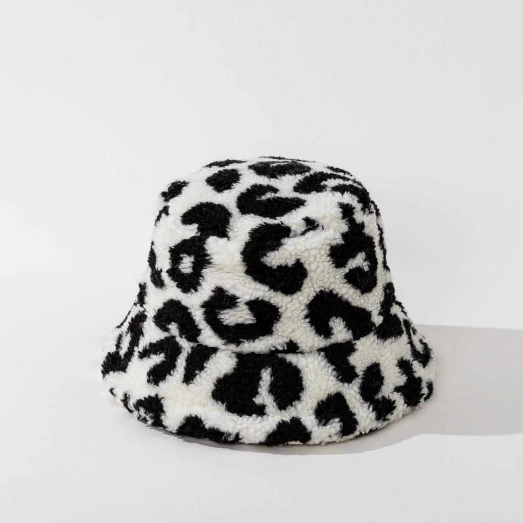 Unisex Bucket Hat Striped Women Men Fishing Fisherman Hat Autumn Winter Faux Fur Wool Outdoor Warm Panama Cap