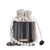 Pearl handbag women's 2025 new trendy small square bag fashion chain shoulder bag summer Internet celebrity woven bucket bag