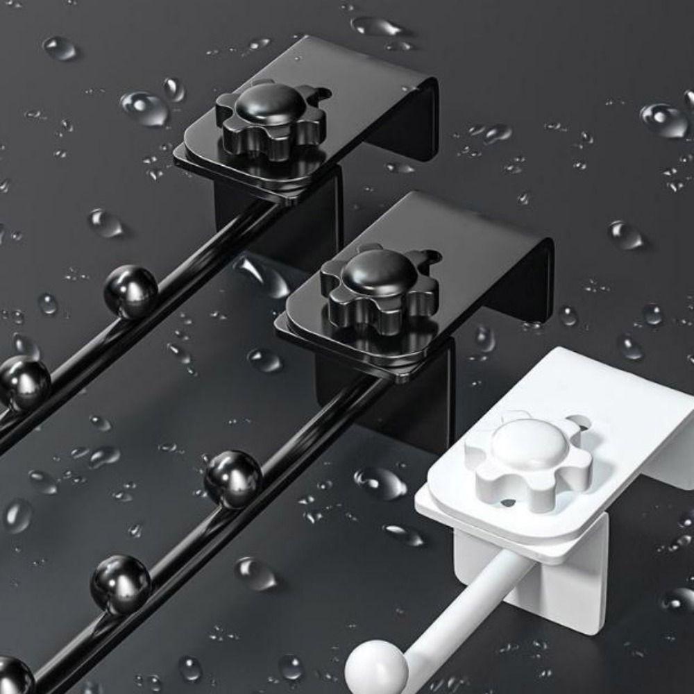 Black/White Wall Mount Clothes Hanger Adjustable Closet Organizer Clothes Storage Hangers Balcony