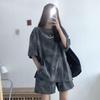 Women Fashion 2Pcs Tie-dyed Tracksuit Set Casual Loose T Shirt Shorts Set Summer Sport Suit Leisure Suit
