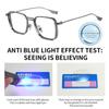 Portable Blue Ray Blocking Anti-Blue Light Glasses Ultralight Eye Protection Computer Goggles Metal Square Eyeglasses Men Women