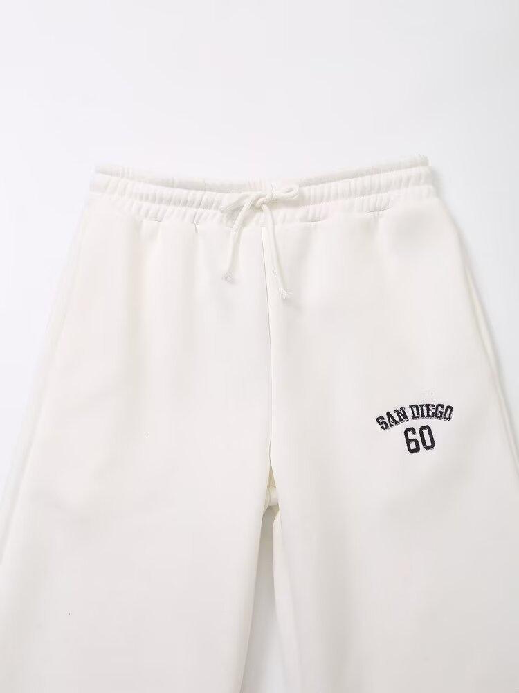 2024 Autumn Women's College Style European & American Fashion Sweatshirt and Casual Pants Set