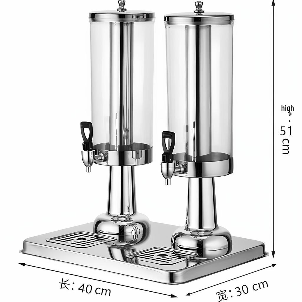 3L Saft- und Getränkespender aus Edelstahl für Restaurants - Einzel-/Doppelkopf, Hot Pot, Sesamöl, Buffet