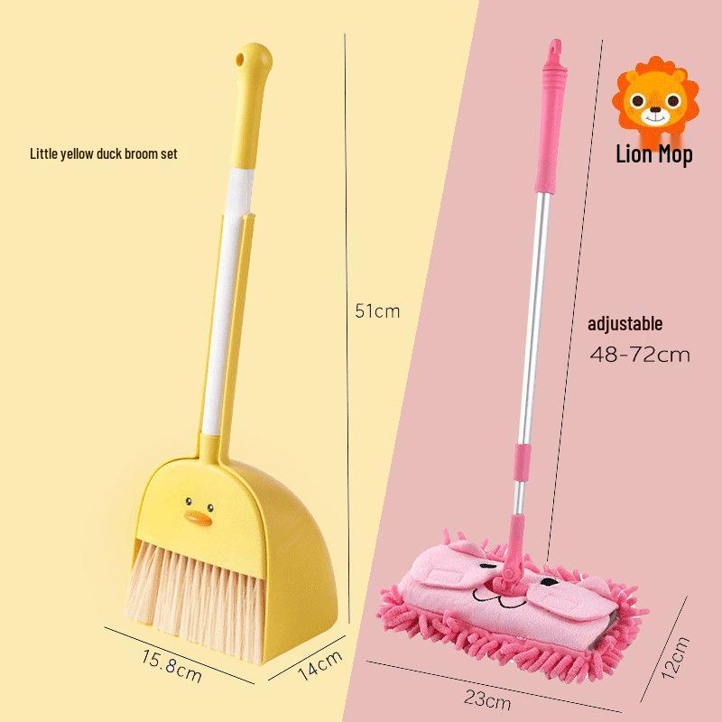 Kids' Mini Broom and Dustpan Set: Baby-Friendly Toy for Sweeping and Mopping