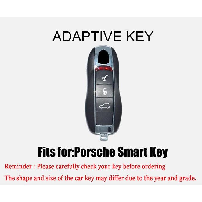 HIBEYO TPU Car Key Fob Cover with Keychain Fits for Porsche Macan Cayenne Panamera Boxster Cayman Carrera Turbo 718 911 918 Car Key Case Cover Smart