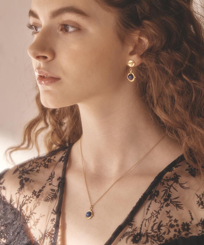 Iris Forest Lapis Gold Necklace _03
