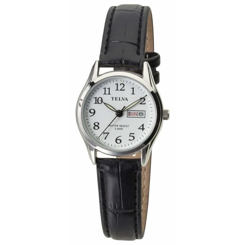 Klefer Women's Analog Watch, Waterproof, Date Display, Day of the Week Display, Leather Strap, TE-AL176-WTS, Black
