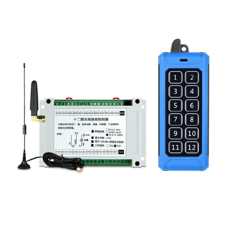 Remote Control Wireless Switch 12V-48V 12 Way Relay Receiver 12CH Transmitter