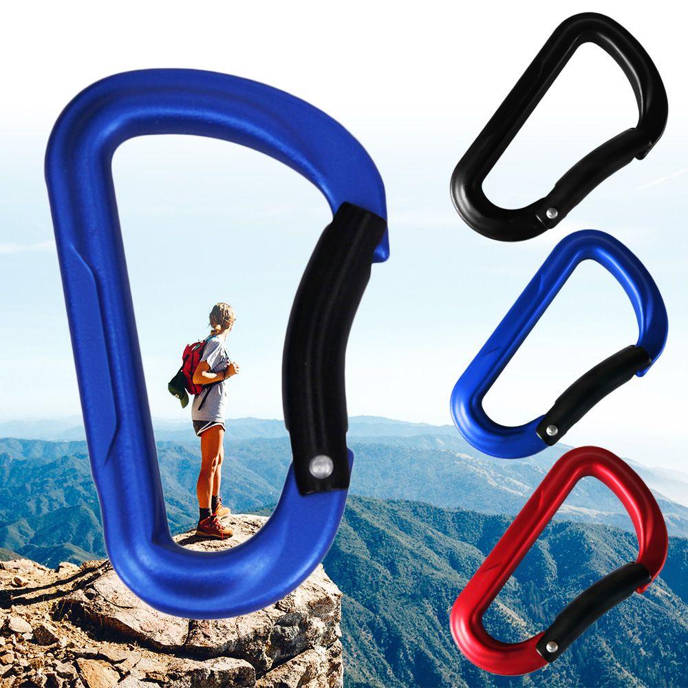 Multicolor Aluminium Equipment Climbing Button Camping Hiking Hook Alloy Carabiner Buckle Keychain