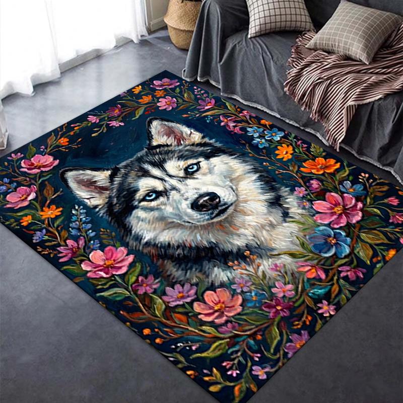 2025 New Husky Dog Carpet Rug for Living Room Bedroom Home Sofa Decoration,Kids play Non-slip Floor Mat65