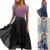 Vestido Nuevo de Verano para Mujer Europeo y Americano Casual Urbano Moda Empalme de Gasa Vestido de Mujer