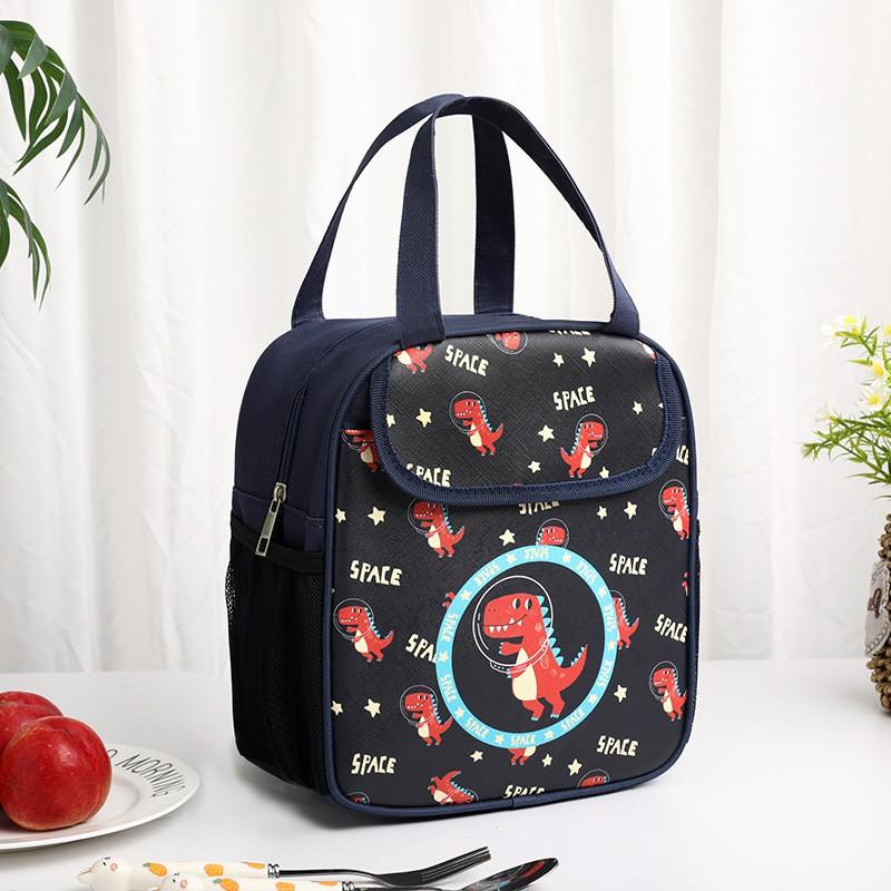 Insulated Lunch Bag Kids Adults - Thick Aluminum Foil Thermal Tote With Handle Cartoon Design Leakproof Food Carrier