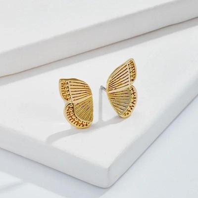 Piccoli Orecchini a Perno a Mezza Farfalla per Donne Signore Vintage Mini Personalizzati Metallo Ala Orecchini Gioielli Accessori Regalo