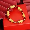 Chinese Style Ancient Gold Sand Pixiu Bracelet Auspicious Retro Domineering Ruyi Jewelry Bracelet Accessories