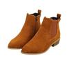 Plus Size Suede Martin Boots - Spring/Autumn 2025, British Style, Pointed Toe, Square Mid Heel
