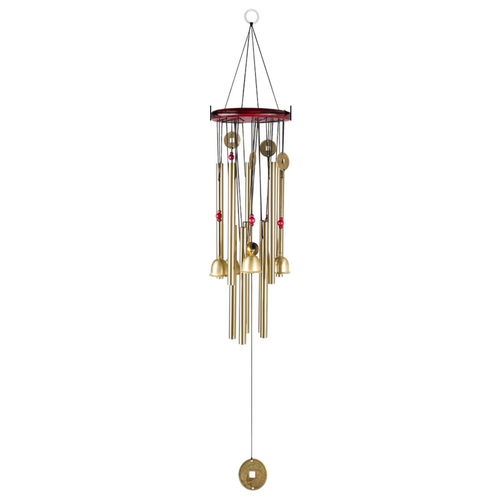 

Metal Wind Chime Garden Decorative Vintage Style Outdoor Hanging Iron Tube Bells with Multiple Tubes and Circular Top Frame for Patio Porch Yard One Size