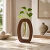 Home Decoration Hydroponic Flower Vase Wooden Flower Holder Water Plant Tube Stand  Desktop Decor