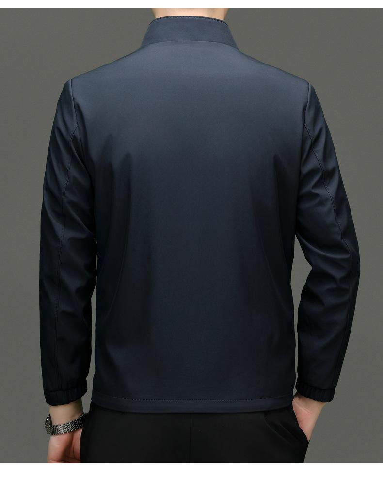 2024 Men's Autumn Casual Stand Collar Jacket - Versatile Business Style for Dad and Young