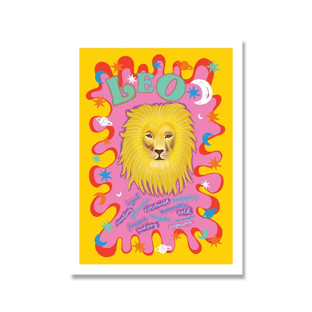 Zodiac Constellation Art Poster Print Abstract Boho Colorful Weird Canvas Painting Wall Picture Nursery Living Room Home Decor