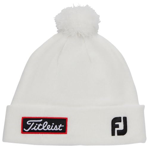 Titleist Tour Pom Pom Beanie, Men's, White