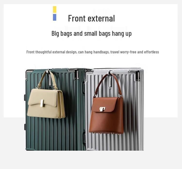 Leather Luggage Bags with Universal Wheels - 24-Inch Suitcase & 20-Inch Carry-On