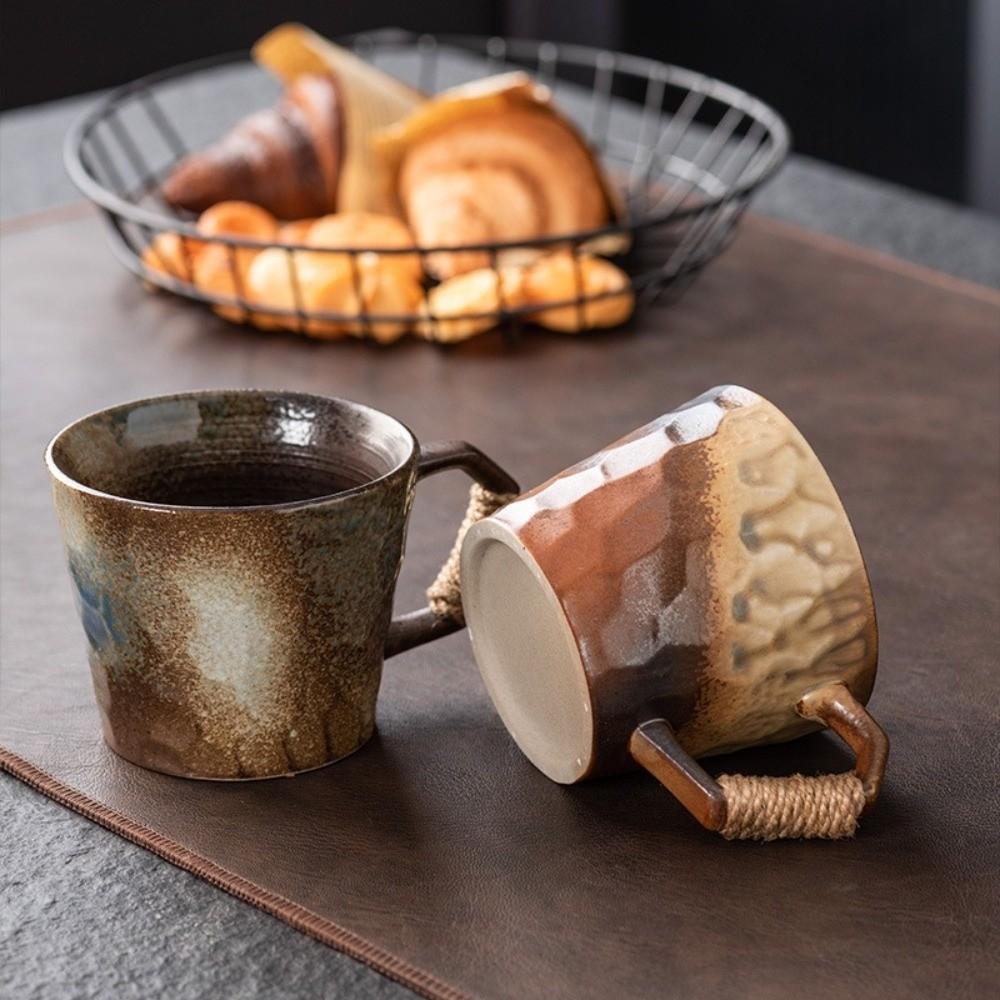 380ML Retro Ceramic Cup Rustic Milk Cup Tableware Coffee Mug  Hotel