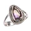 Natürlicher Amethyst-Edelstein Handgefertigt 925 Sterlingsilber Schmuck Ring Größe 9 J6y53