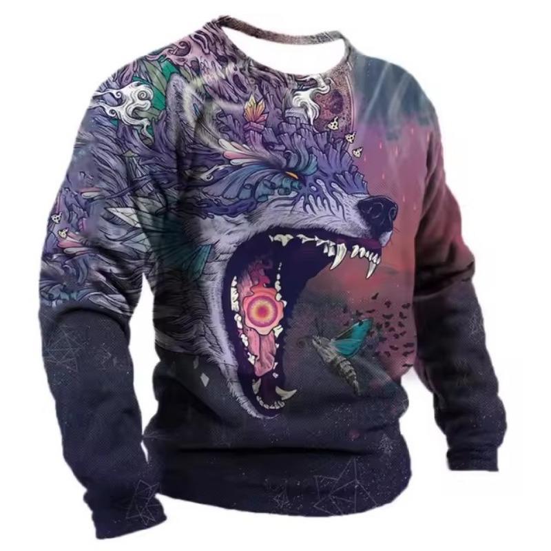 Мужские толстовки с капюшоном весна-осень толстовки с 3D-принтом в виде животных модная — фото 8