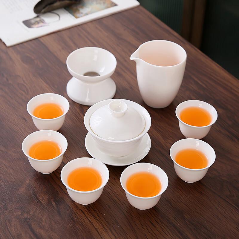 Zhi Shi Mutton Fat Jade White Porcelain Travel Tea Set